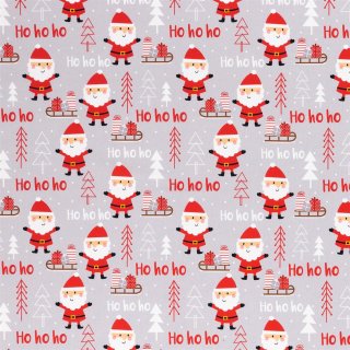 Kim Weihnachtsmann grau Baumwolle Webware