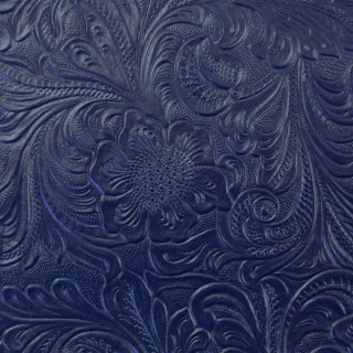 Marlies Floral Blau , Kunstleder mit Filzabseite